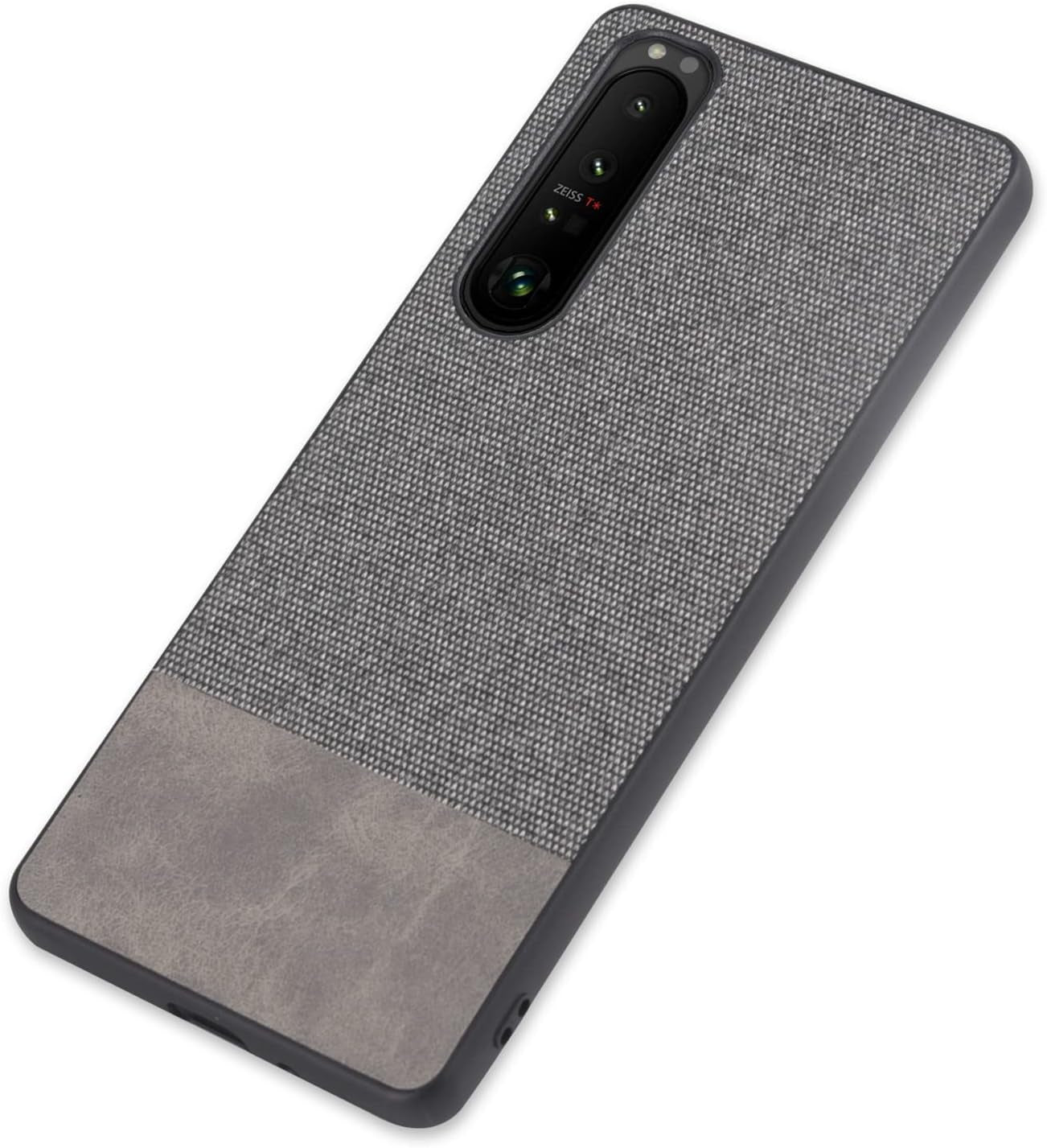 Compatible with Sony Xperia 1 III, Slim Business Casual Cloth Fabric Cover with TPU Interior Scratch Classic Durable Case for Sony Xperia 1 Iii-Splicing Black  XBS-Better   