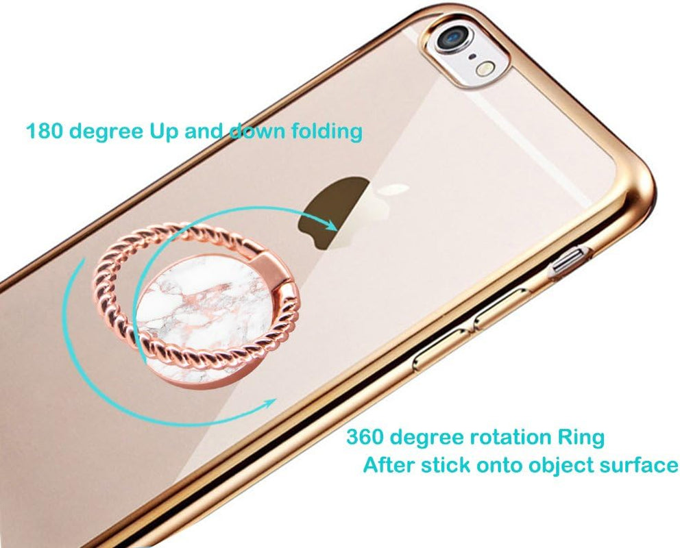 Finger Ring Stand,Ucolor 360° Rotation Cell Phone Grip Mount Kickstand Holder for Smartphones and Tablet (Rose Gold Marble)  uCOLOR   