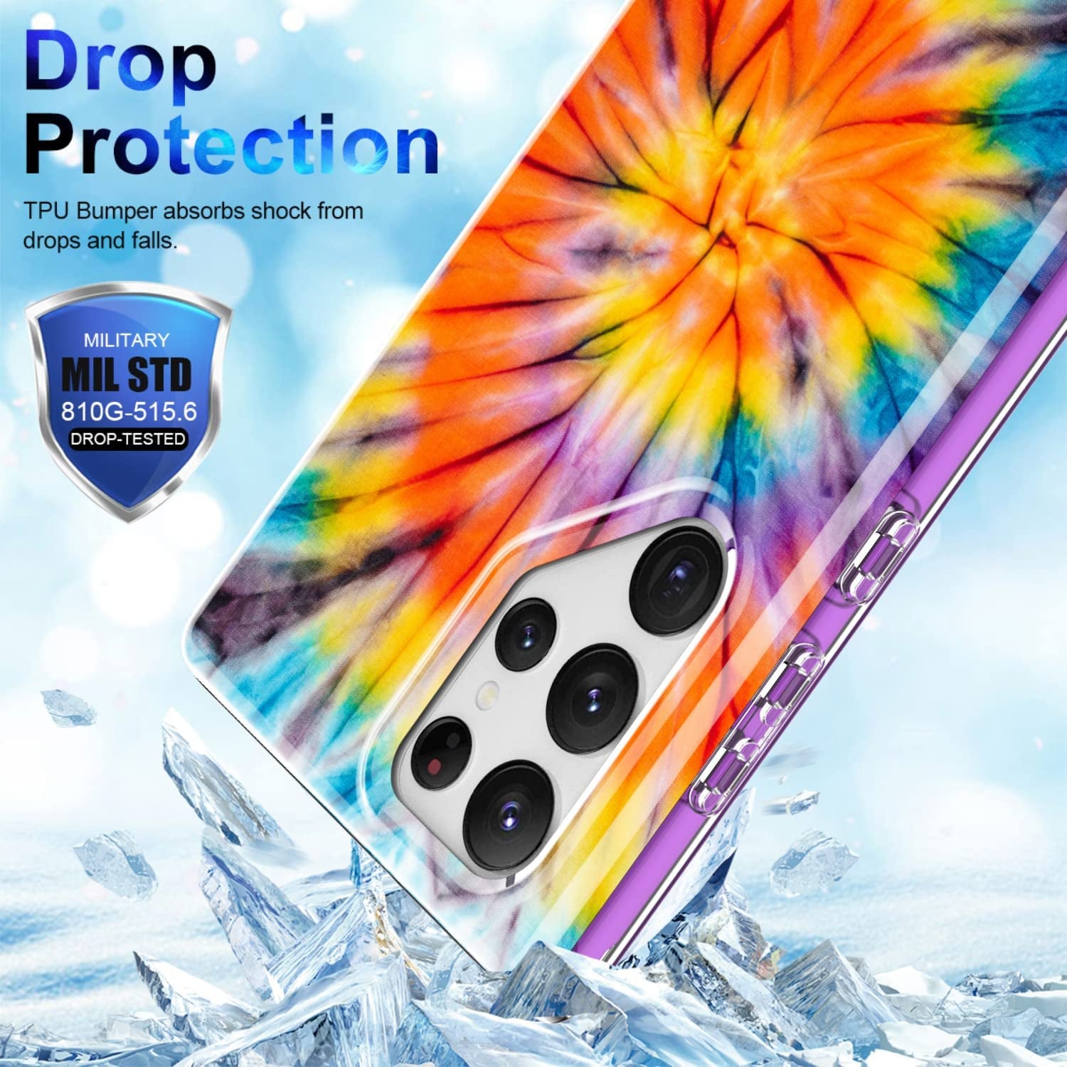 SEXYMOM for Samsung Galaxy S22 Ultra Case,Military Grade Durable Shockproof Cover with Fashion Designs for Women Girls,Slim Fit Protective Phone Case for Galaxy S22 Ultra 6.8" Fanstic Rainbow  SEXYMOM   