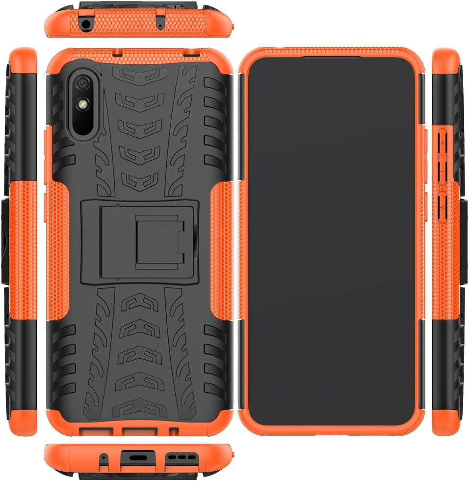 Jielangxin Keji Case for Xiaomi Redmi 9A Case Cover,Case for Xiaomi Redmi 9A M2006C3LG M2006C3LC Case Shockproof Mobile Phone Case Stand Black  Jielangxin Keji Orange  