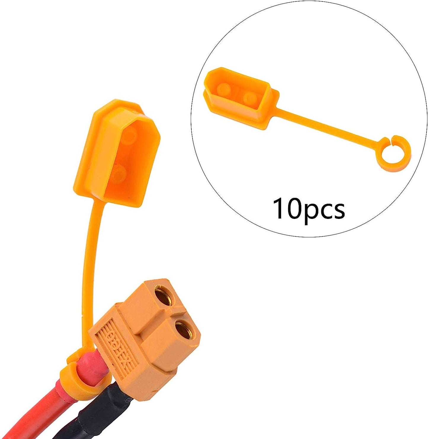 SM Sunnimix 10X XT60 Male Female Plug Dust anti Lost Stopper Protective Cover anti for XT60 Plug, Yellow  SM SunniMix   