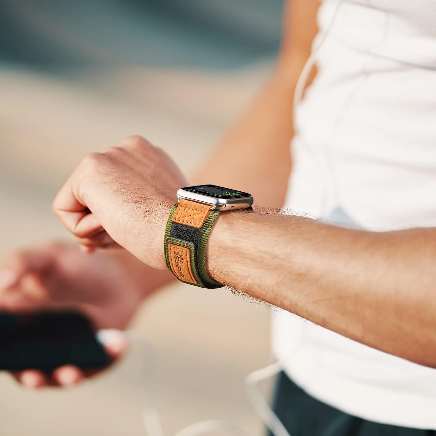 SUNFWR Compatible with Apple Watch Band 42Mm 44Mm 45Mm 49Mm 38Mm 40Mm 41Mm, Rugged Replacement Velcro Strap with Three Buckle Loop Design Tough Nylon Band for Iwatch Ultra Series 8/7/6/5/4/3/2/1/SE  SUNFWR   