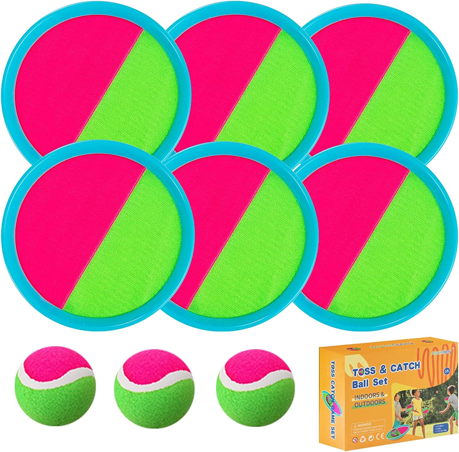 Aunnitery Kids Toys - Outdoor Games, Beach Toys, Toss and Catch Ball Set, Perfect Beach Games Sets Playground Sets for Backyards Easter Gifts for Kids/Adults/Family  Alterr   