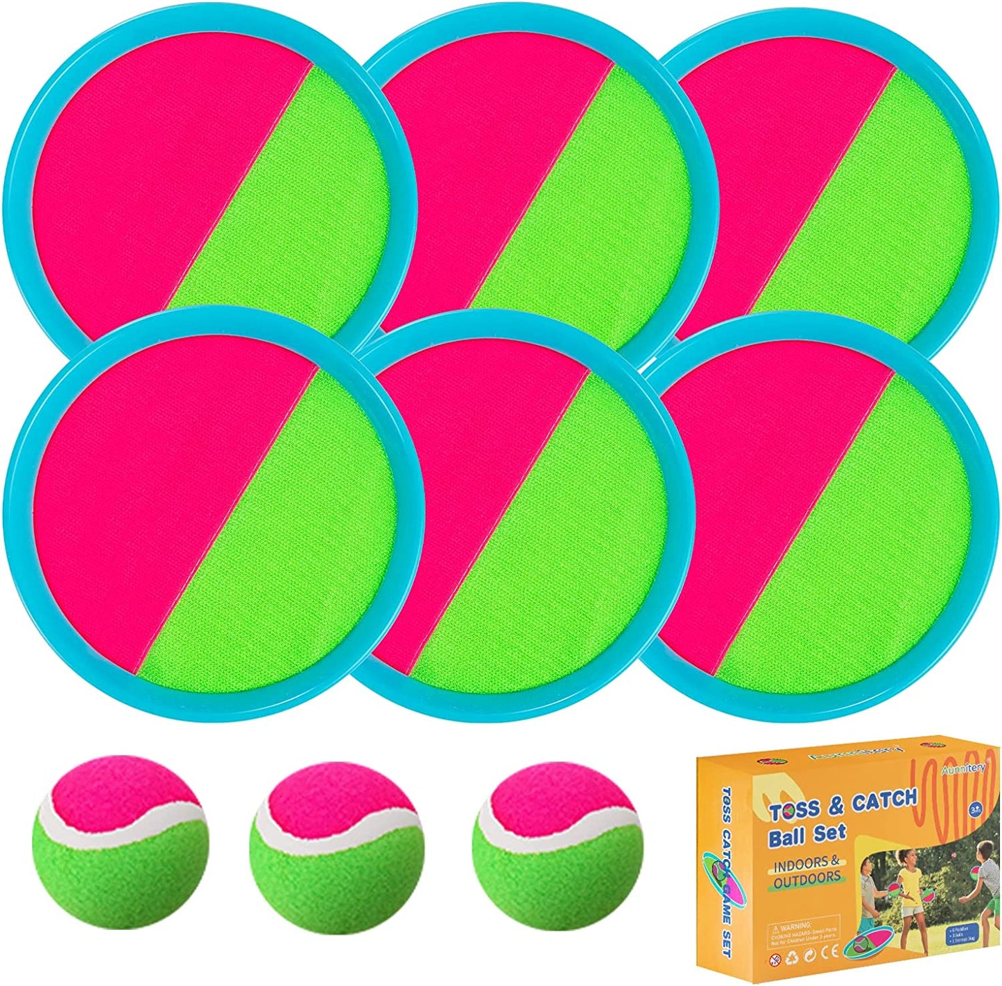 Aunnitery Kids Toys - Outdoor Games, Beach Toys, Toss and Catch Ball Set, Perfect Beach Games Sets Playground Sets for Backyards Easter Gifts for Kids/Adults/Family  Alterr   