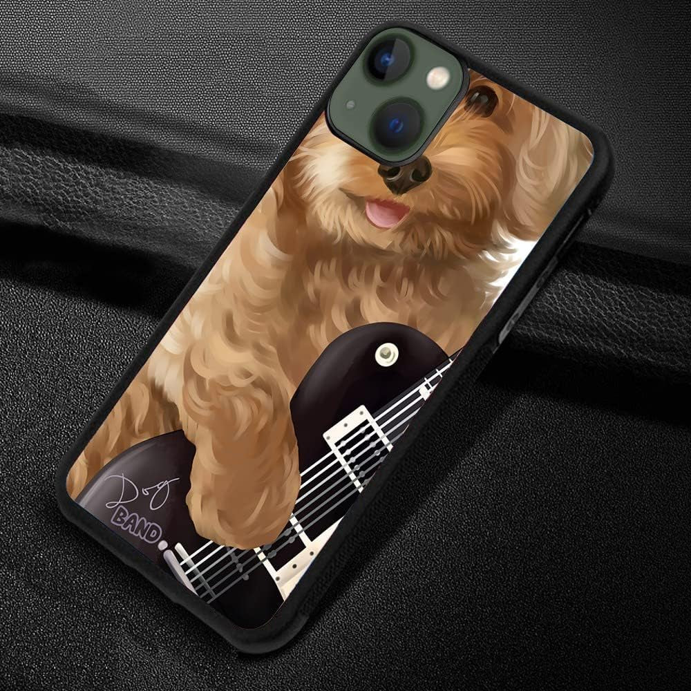 Soft Rubber Silicone TPU anti Slip Edge and Hard Bottom Shell Case Compatible with Iphone 13 Mini, Funny Dog Band Rock  Notherss   