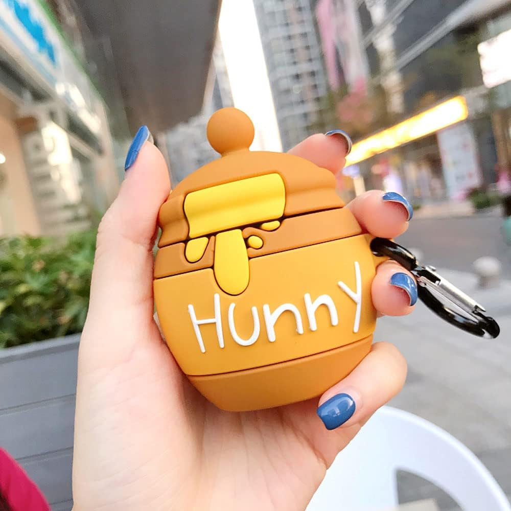 ZOSTLAND Wireless Earphone Case, Adorable Mouse Thick Soft Portable Keychain Finger Ring Protective Silicone Skin Cover Case Compatible with Apple Airpods Case 2&1 (Airpods 1/2,Mouse)  ZOEAST Honey Jar  