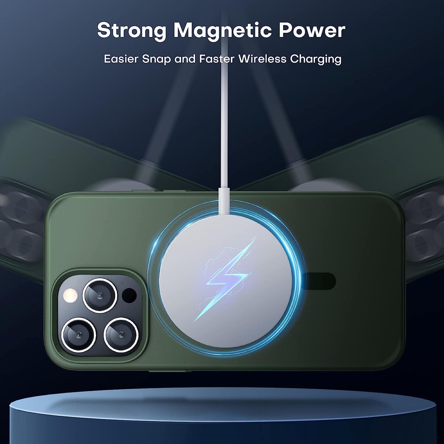 TAURI [5 in 1 Magnetic Case for Iphone 14 Pro [Military Grade Drop Protection] with 2X Screen Protector +2X Camera Lens Protector, Translucent Matte Slim Fit Designed for Magsafe Case-Green  TAURI   