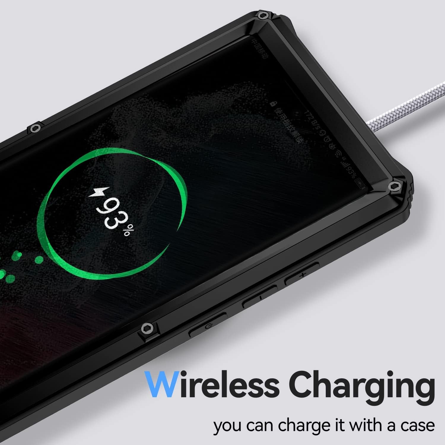 Lunivop for Samsung Galaxy S22 Ultra Case Metal Hard Armor Compatible with S22Ultra 5G Phone Cover Case Para Heavy Duty Screw Built in Glass Camera Screen Protector Metalicas Military Grade (Black)  Lunivop   