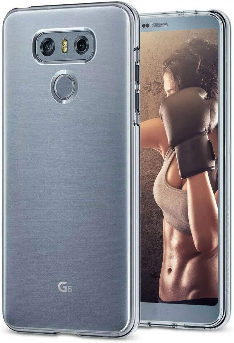 DONGDEAR Compatible for LG G6 Case LG G6 plus Phone Case,Slim Thin Flexible TPU Scratch Resistant Rubber Soft Skin Silicone Shockproof Carbon Fiber Protective Cases Cover for LG G6 (Brushed Blue)  DONGDEAR Crystal Clear  
