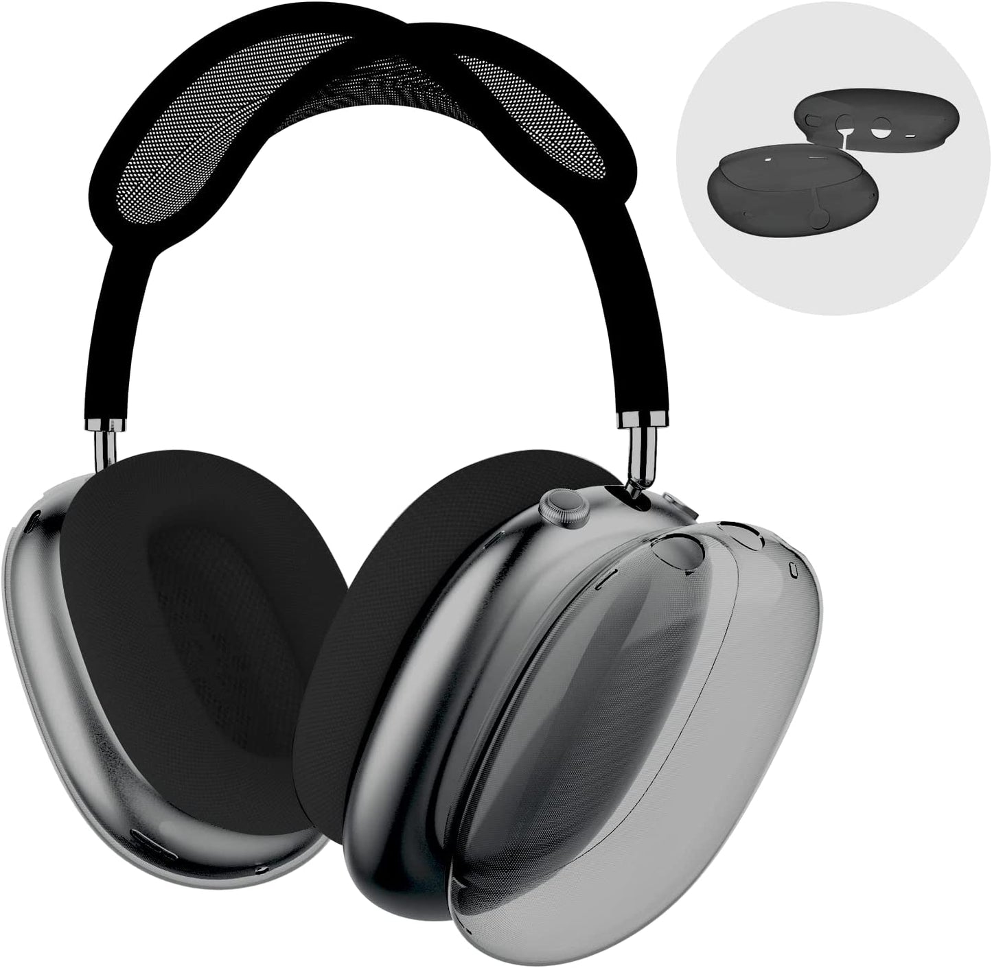 MOLOPPO for Airpods Max Case Cover, Clear Soft TPU Skin Anti-Scratch, Transparent Accessories Ultra Protective Cover for Apple Airpods Max(Clear)  MOLOPPO BA-Clear Black  