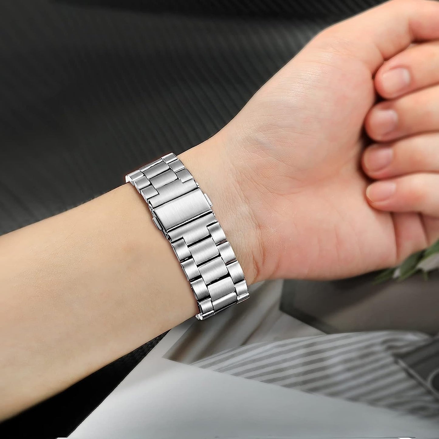 Trumirr Band for Apple Watch Series 8 7 41Mm Silver, Solid Stainless Steel Watchband Replacement Strap for Iwatch SE Series 8 7 6 5 4 3 2 1 41Mm 40Mm 38Mm  TRUMiRR   