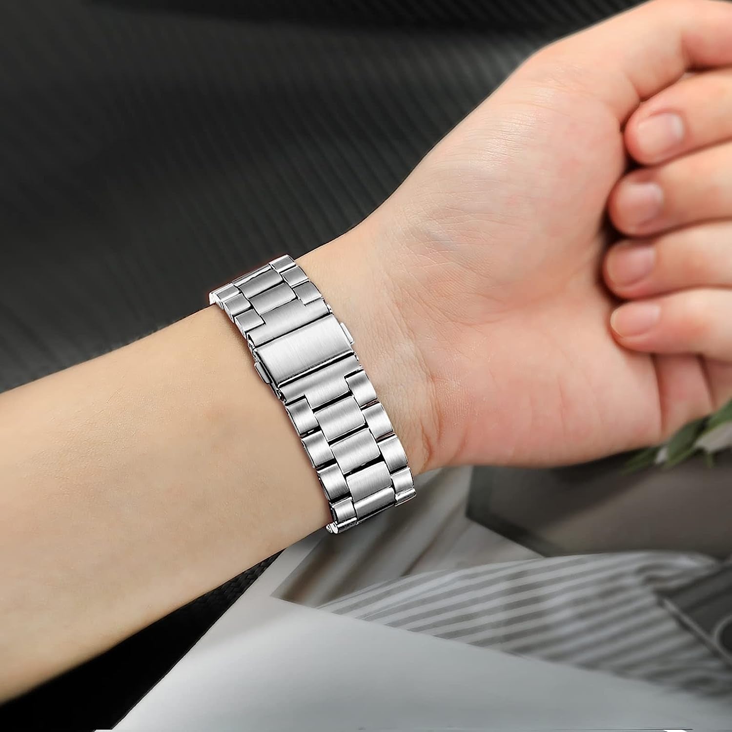 Trumirr Band for Apple Watch Series 8 7 41Mm Silver, Solid Stainless Steel Watchband Replacement Strap for Iwatch SE Series 8 7 6 5 4 3 2 1 41Mm 40Mm 38Mm  TRUMiRR   