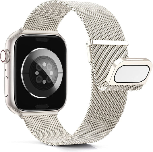 Merlion Magnetic Band for Apple Watch Band 41Mm 40Mm 38Mm 49Mm 45Mm 44Mm 42Mm for Women Men, Mesh Stainless Steel Dual Magnetic Clasp Strap for Iwatch Series 8 7 6 5 4 3 2 1 SE Ultra  Merlion   