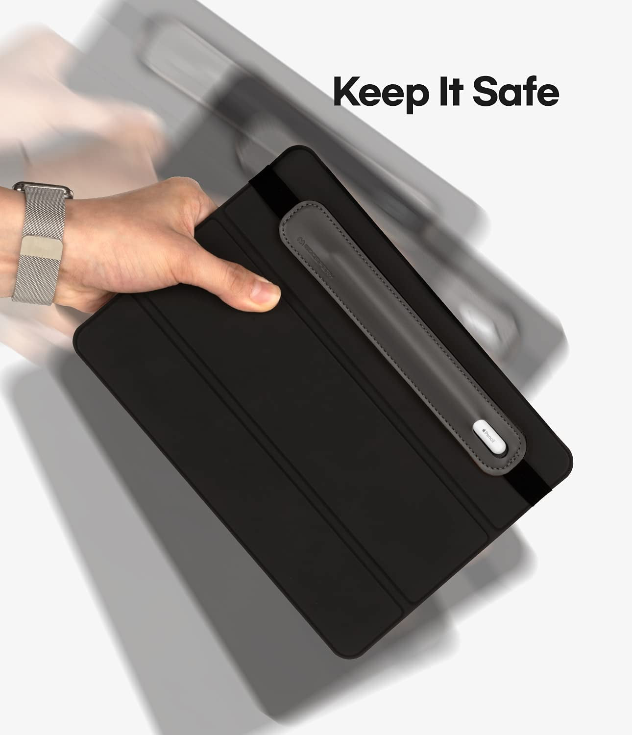 Goospery Pencil Holder Compatible with Apple Pencil Case(1St & 2Nd Generation)Stylus Pen Sleeve PU Leather Accessories Elastic Band for All Tablets Including Ipad Pro 12.9 11 Inch Air 4Th - Dark Grey  GOOSPERY   