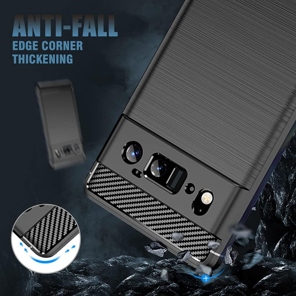 Pixel 6 Pro Case, Google Pixel 6 Pro Case, Soft Silicone Slim Shockproof Anti-Fingerprint Full Protective Phone Cases for Google Pixel 6 Pro (Black)  HNHYGETE   