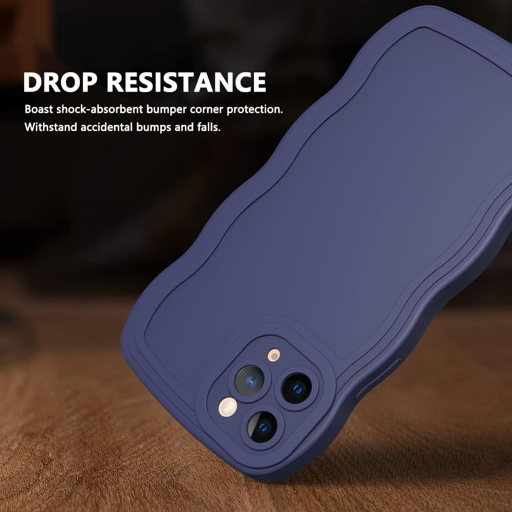 WOGROO Case for Iphone 11 Pro Case,Wave Curly Frame Design,Soft Flexible Tpu,Cute Wavy Solid Color Aesthetic Flashion Phone Case Shockproof Protective Case Cover 5.8" - Dark Purple  WOGROO   