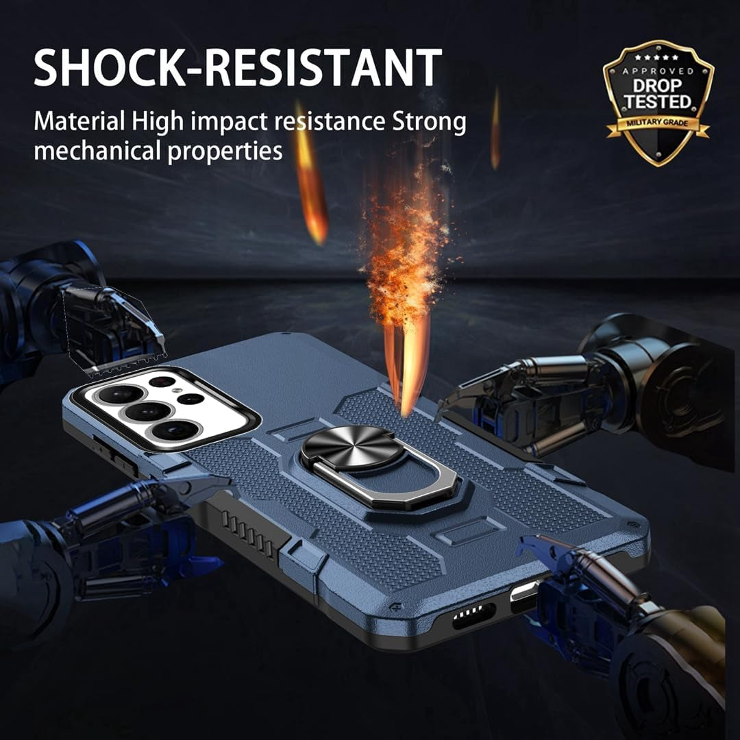 MGSBCXN Armor Case for Samsung Galaxy Note20 Ultra 5G, Military Grade Shockproof Samsung Galaxy Note 20 Ultra Case, Heavy Duty Protection Samsung Note 20 Ultra 5G Case with Ring Kickstand, Blue  MGSBCXN   