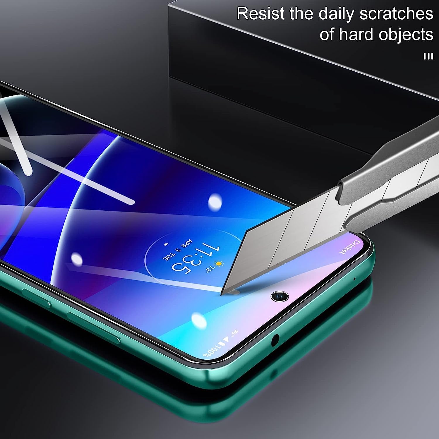 Eouine Screen Protector for Motorola Moto G Stylus 5G (2022),3 Pack 9H Tempered Glass,Easy to Install,Bubble-Free,Fingerprint Reader and Case Friendly  Eouine   