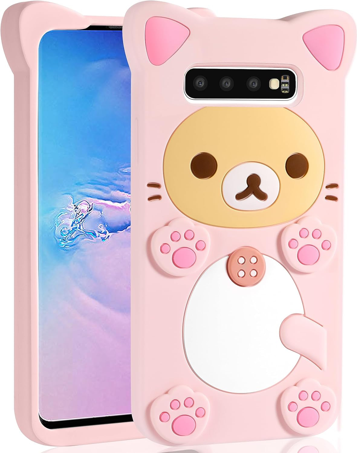 Stsnano Kawaii for Note 20 Ultra Case 3D Cute Cartoon Bear Phone Cases Fashion Cool Fun Funny Bear Soft TPU Covers for Samsung Galaxy Note 20 Ultra 5G 6.9" Silicone Cover for Women Girls Kids PK  STSNano Pk For Samsung Galaxy S10 