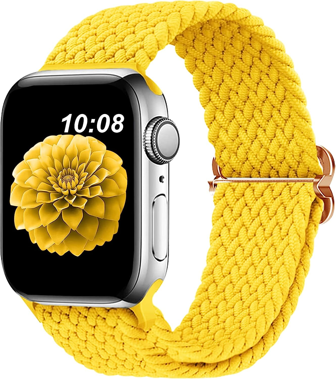 Braided Bands Compatible with Apple Watch Band 38Mm 40Mm 41Mm 42Mm 44Mm 45Mm 49Mm for Women Men,Stretchy Braided Solo Loop Apple Watch Band for Iwatch Series 8 7 6 5 4 3 2 1 Ultra SE  DOBSTFY Yellow 38mm40mm41mm 