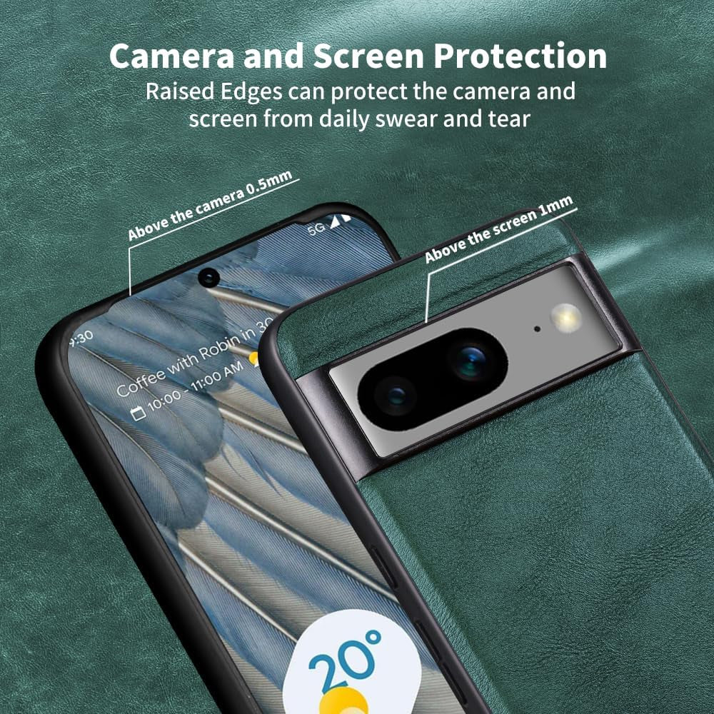 X-Level Google Pixel 8 Case, Thin Slim Premium PU Leather Soft TPU Bumper Shockproof Protective Phone Cover for Google Pixel 8 2023 (Green)  pipilu   