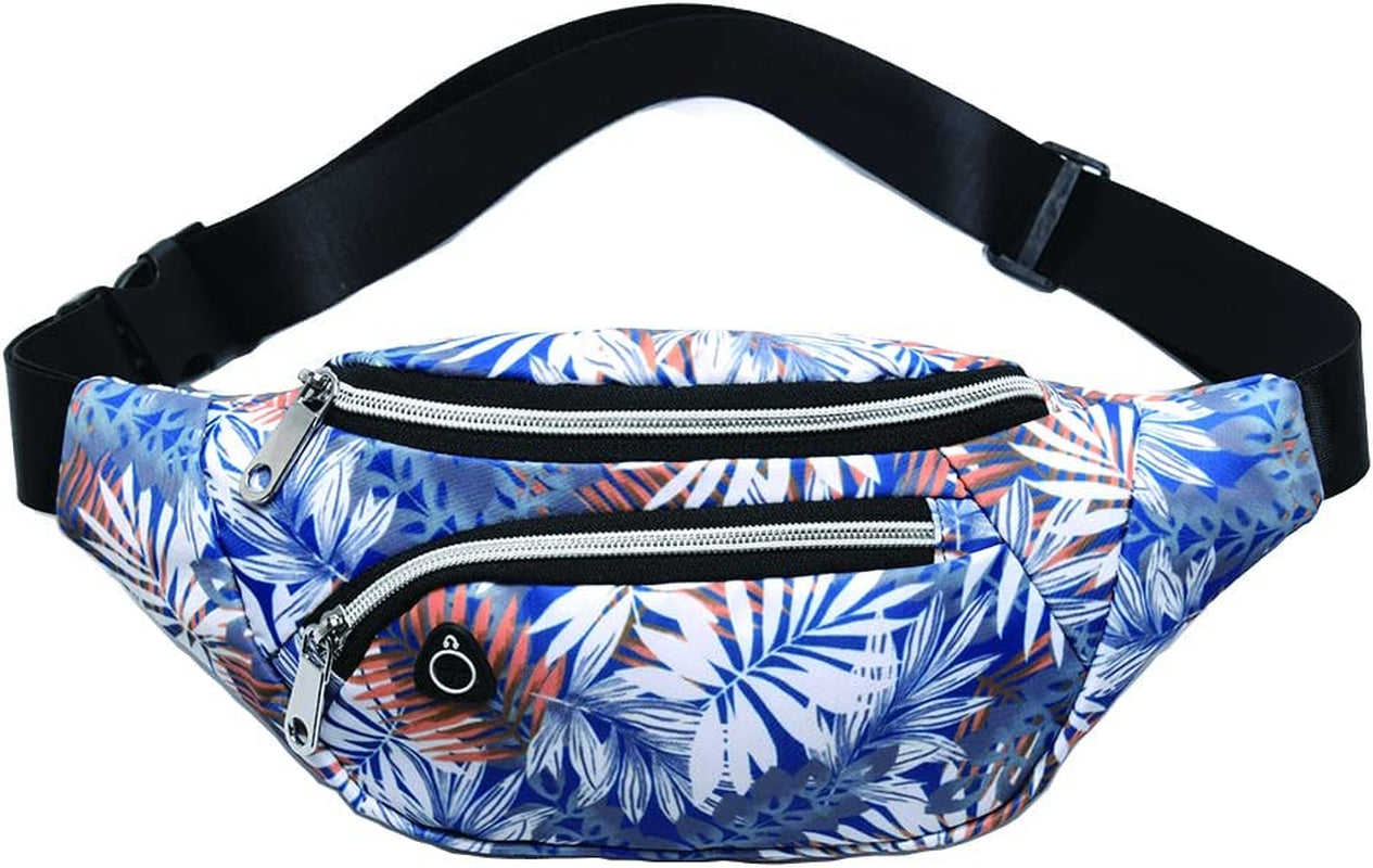 YUNGHE Waist Pack Bag for Men&Women - Fanny Pack for Workout Traveling Running.  YUNGHE Yellow white gray leaf  