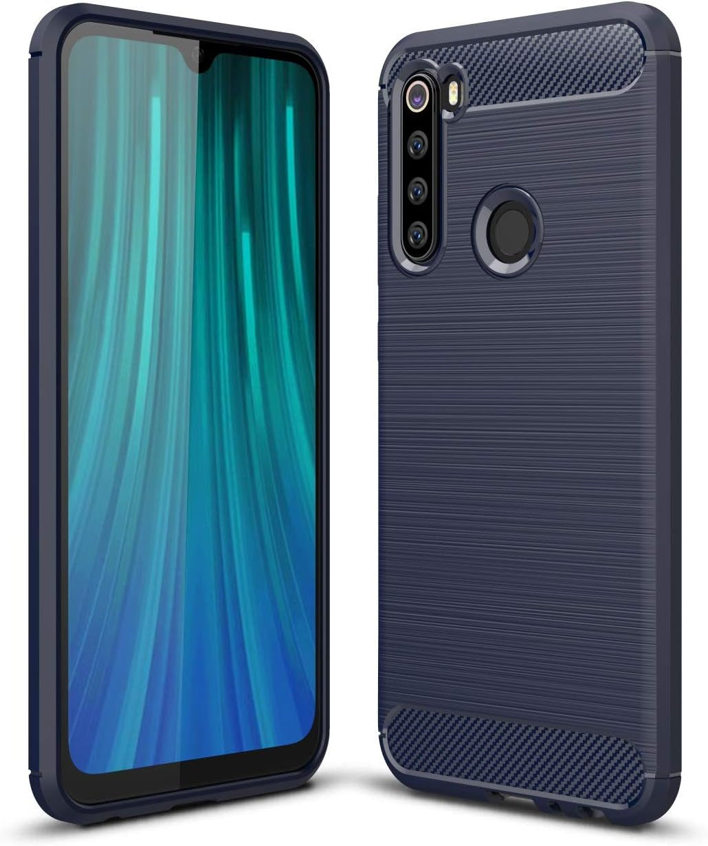 Cruzerlite Case Compatible with Xiaomi Redmi Note 8 Case, Carbon Fiber Texture Design & Leather Texture Design Back Cover Anti-Scratch Shock Absorption Case Made for Xiaomi Redmi Note 8 (Red)  Swiss Case Limited Blue  