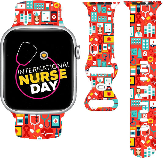 Mothers Day Watch Band Compatible with Apple Watch 38Mm 40Mm 41Mm 42Mm 44Mm 45Mm, Mothers Day Gifts for Mom Silicone Replacement Bands Wristbands Strap Compatible with All Iwatch Series  WANSENCE   