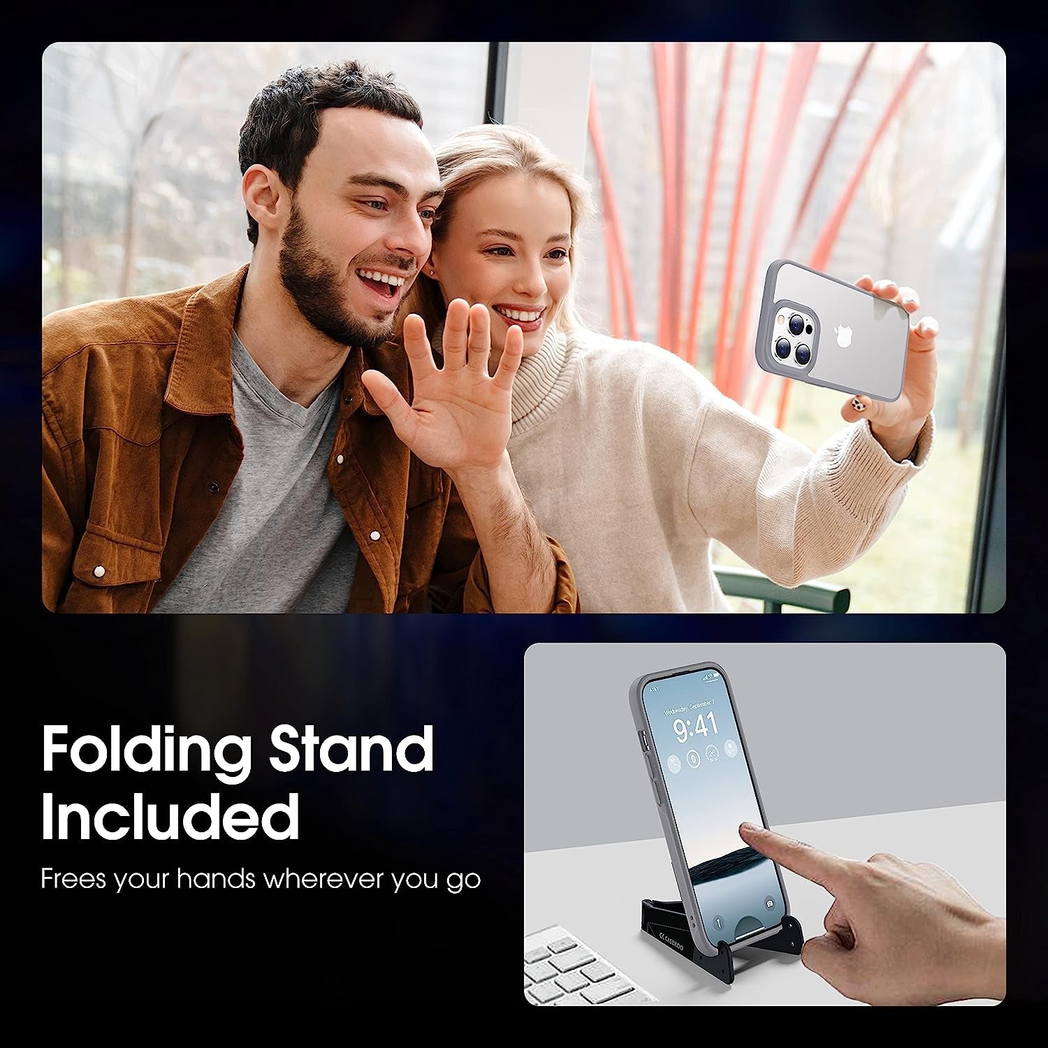 CASEKOO [SGS Tested] Newly Matte Gray Iphone 14 Pro Case [10FT Mil-Grade Protection] Anti-Fingerprints & Anti-Scratch Durable Translucent Back Anti-Slip Frame Iphone 14 Pro Phone Case, Gray  CASEKOO   