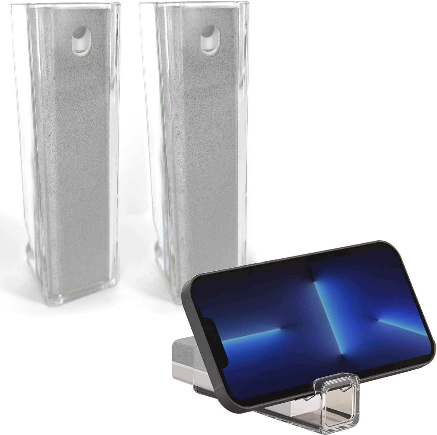 Acuvar 5 in 1 Cleaning Kit for Smartphone, Earbuds, Tablets, Laptops & Cameras Screen Cleaner Tool Kit with Cleaning Pen, Spray, Soft Brush, Sponge and Metal Tip for Charging Port, Speaker, Headphones  Acuvar Grey 2 Pack 