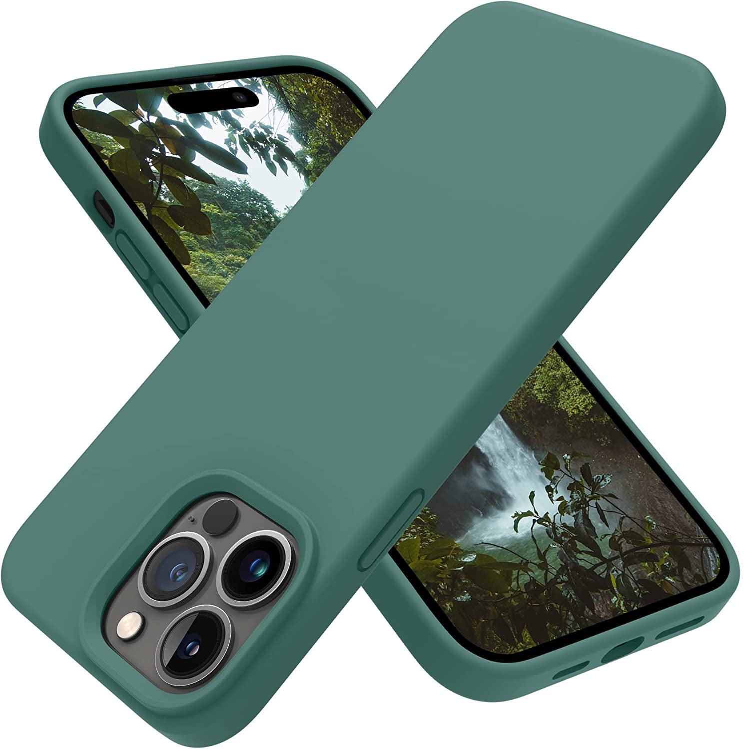 OTOFLY Designed for Iphone 14 Pro Case, Silicone Shockproof Slim Thin Phone Case for Iphone 14 Pro 6.1 Inch (Calke Green)  OTOFLY Direct Pine Green  