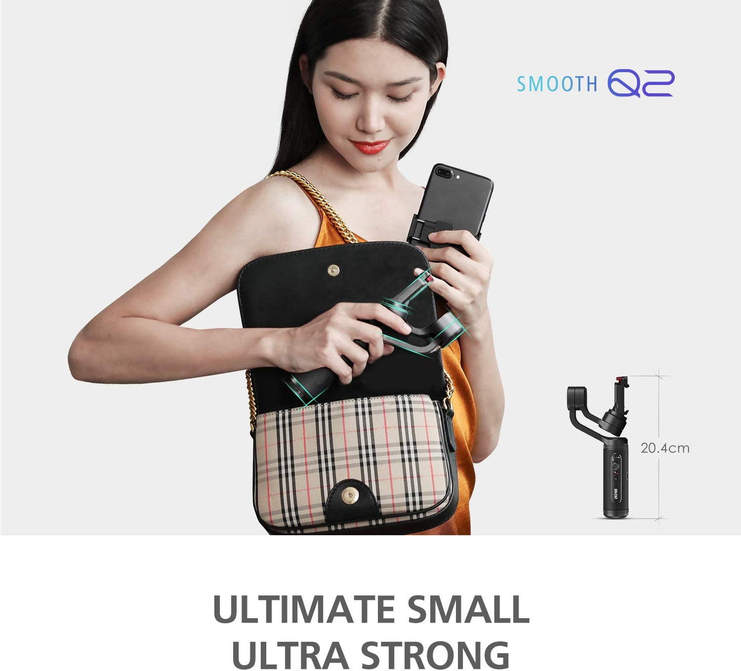 Zhiyun Smooth Q2 [Official], 3-Axis Handheld Smartphone Gimbal Stabilizer for Iphone, Samsung, Android, Ios, with Time-Lapse Vertigo Shot Object Tracking  zhi yun   