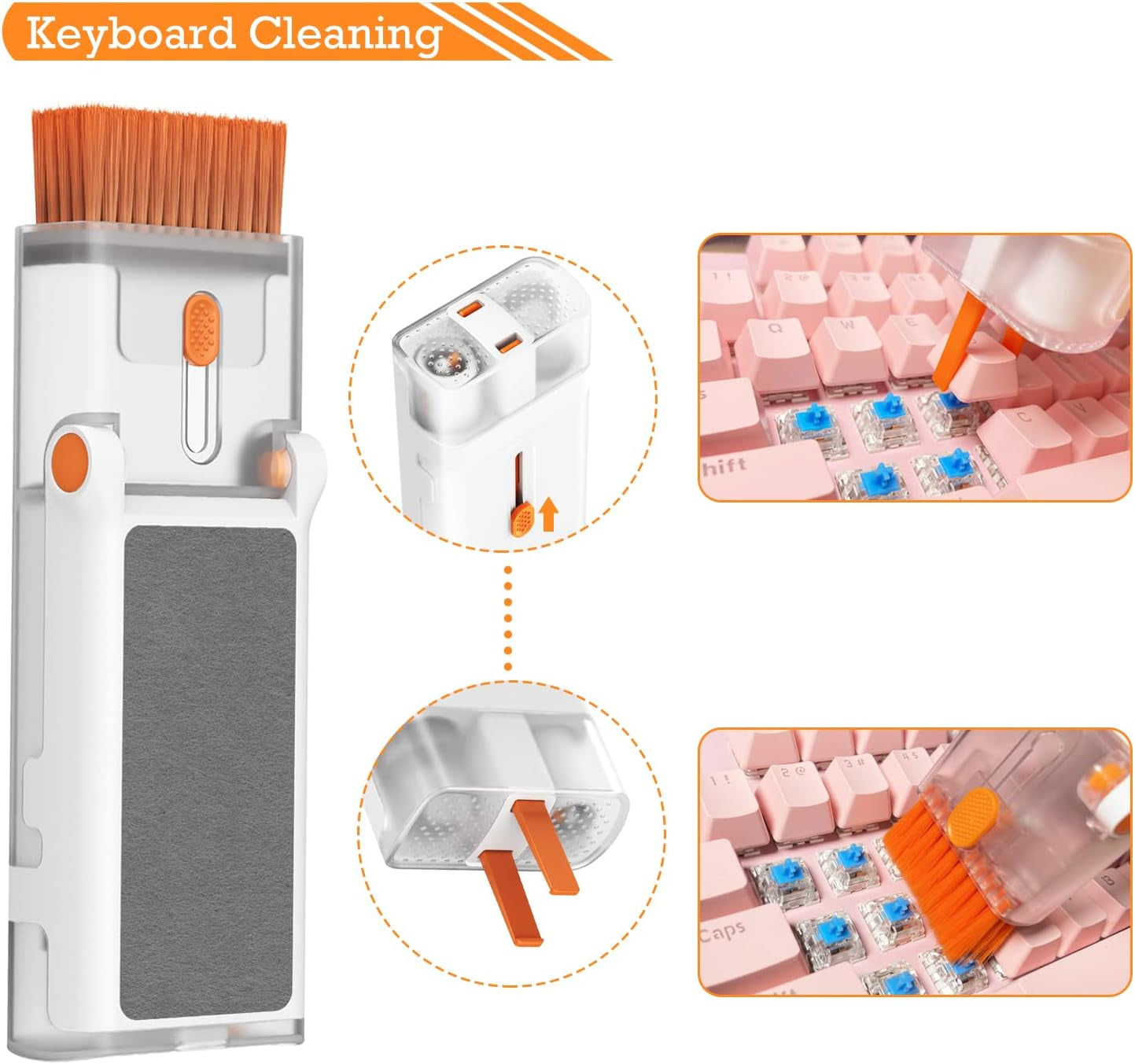 8 in 1 Electronic Cleaning Kit - Keyboard Cleaner, Keyboard Cleaning Kit, Laptop Cleaner, Laptop Cleaning Kit, All in One Electronic Cleaner Kit for Airpods/Laptop/Phone(Can Be Used as a Phone Holder)  huizhoushihuiyangquhongfengyuanmaoyiyouxiangongsi   