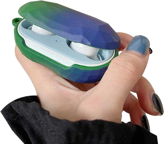 Aikeduo Colorful Gradient Protective Case Lightweight for Samsung Galaxy Buds Buds+ with Carabiner Earphone Cover for Galaxy Buds plus Accessories (Green)  Aikeduo   