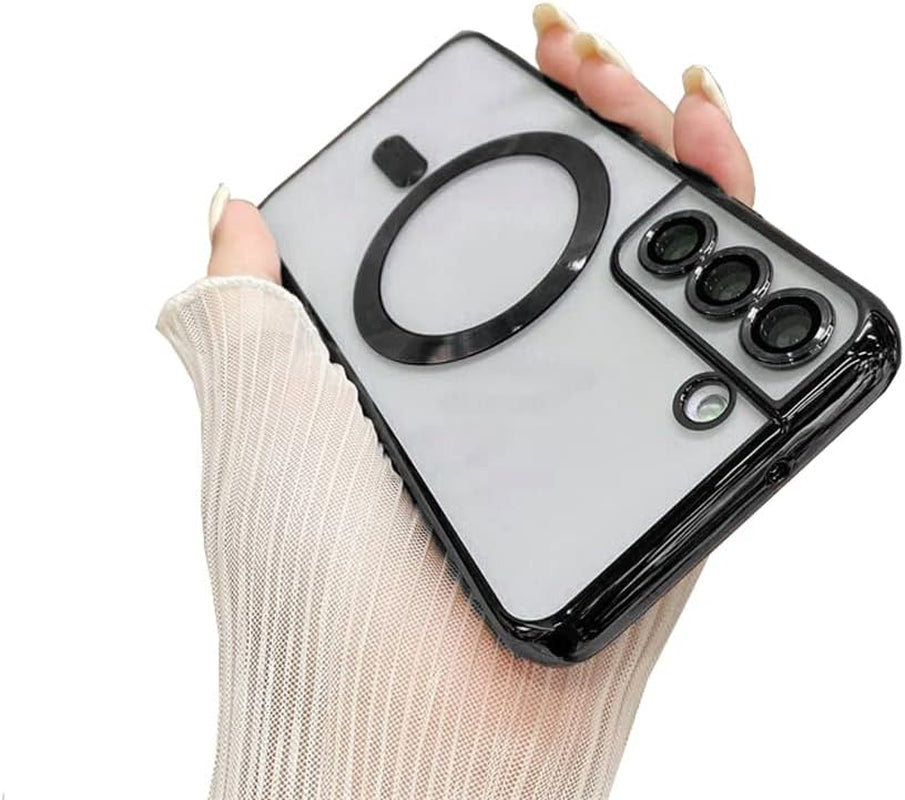 Doowear Galaxy S22+ plus Case Magnetic [Support Magsafe Charger] Wireless Anti-Scratch Shockproof Plated Bumper Clear Full Camera Protection Phone Cover Case for Samsung Galaxy S22+ Plus-Rose Gold  Doowear Black  