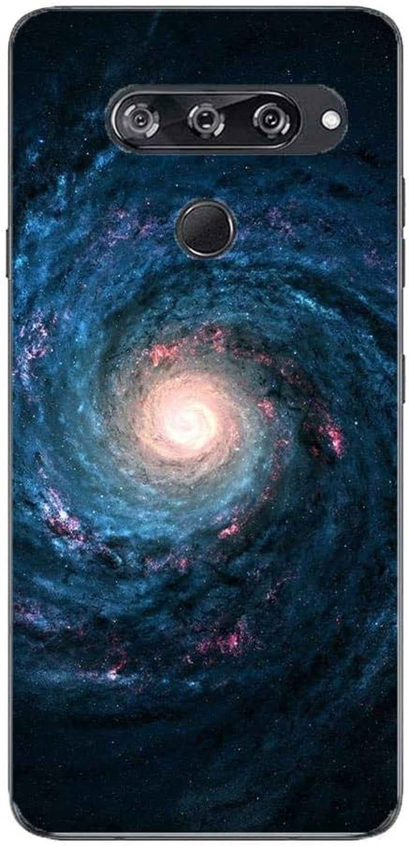 Transparent Crystal Clear Soft Gel TPU Anti-Yellowing Cover Case for LG V40 Thinq-Interstellar Purple Space Star 3  RLKONAN Interstellar Purple Space Star 5  