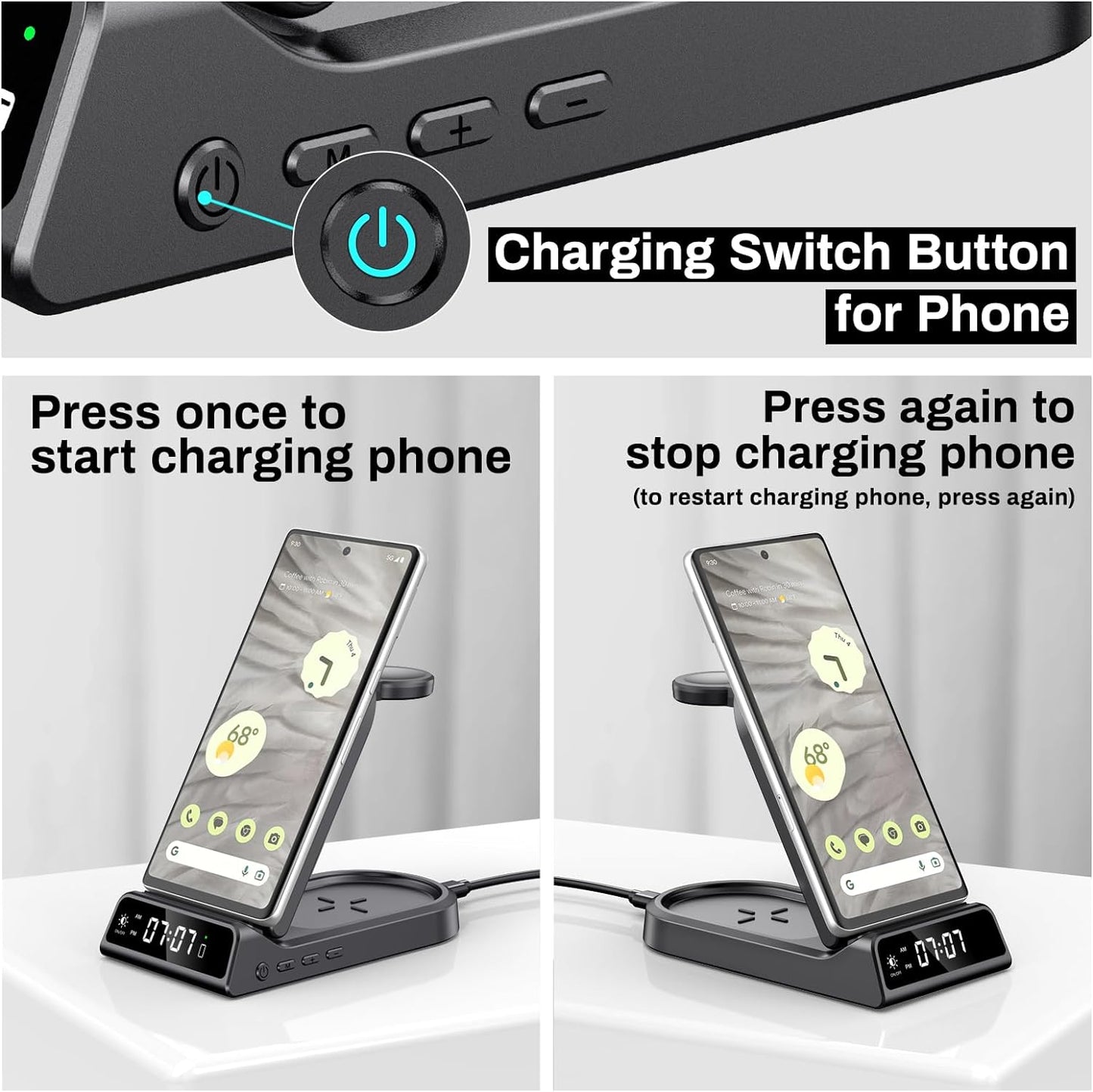 Swanscout Wireless Charging Station for Google Pixel Watch, Travel Portable Wireless Charger for Google Pixel 8 Pro/8/Fold/7A/Pixel 7 Pro/7/6/6 Pro/5/4/3/Xl, Google Pixel Watch, Pixel Buds Pro  Shenzhen Swanscout Innovations Technology Co., Ltd.   