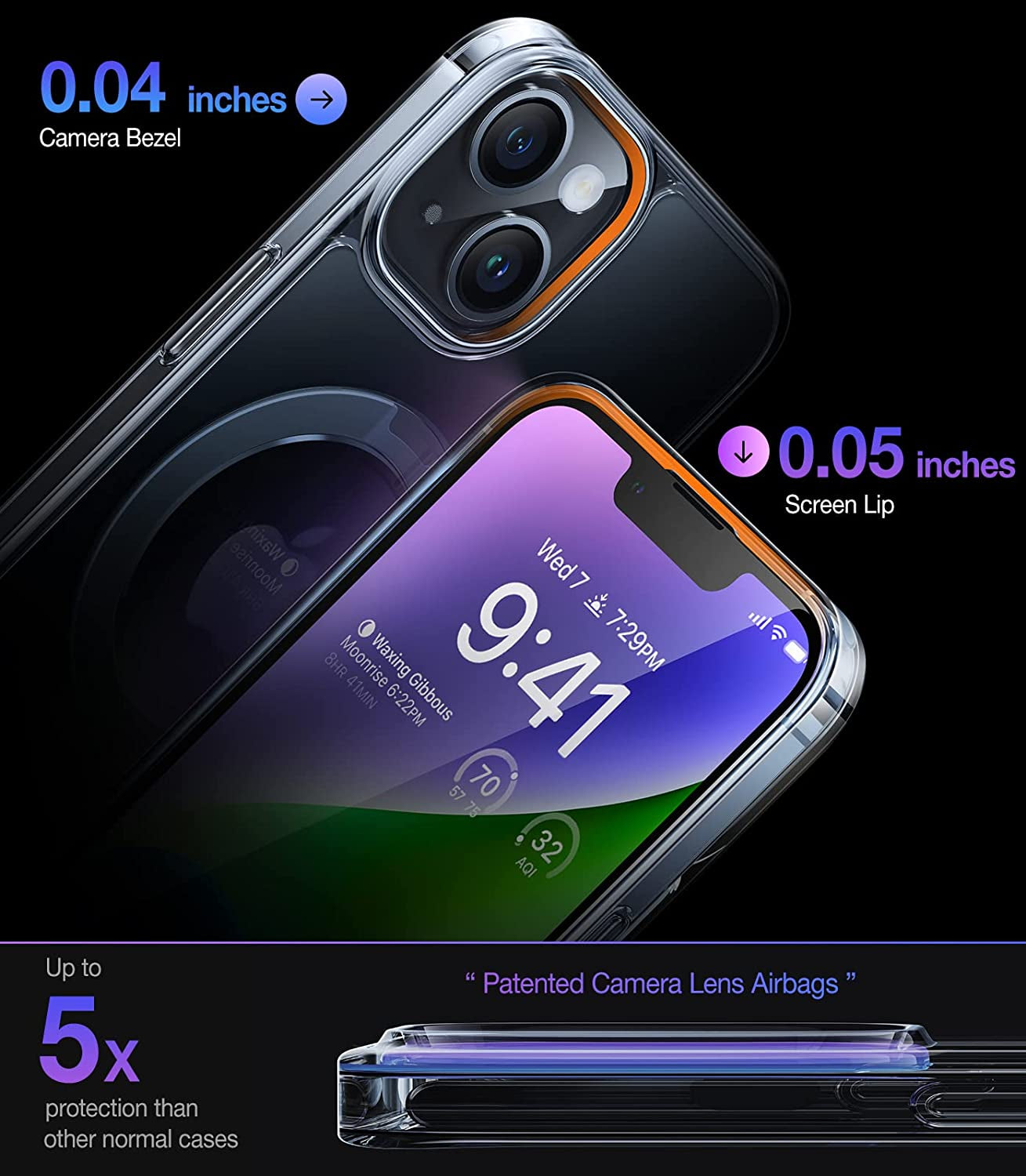 TORRAS UPRO™ Ostand for Iphone 14 Case/Iphone 13 Case with Stand, [Compatible with Magsafe] [Anti-Yellow] Mil-Grade Protective Magnetic Clear Case for Iphone 13/Iphone 14 Case, Diamond Clear  TORRAS   