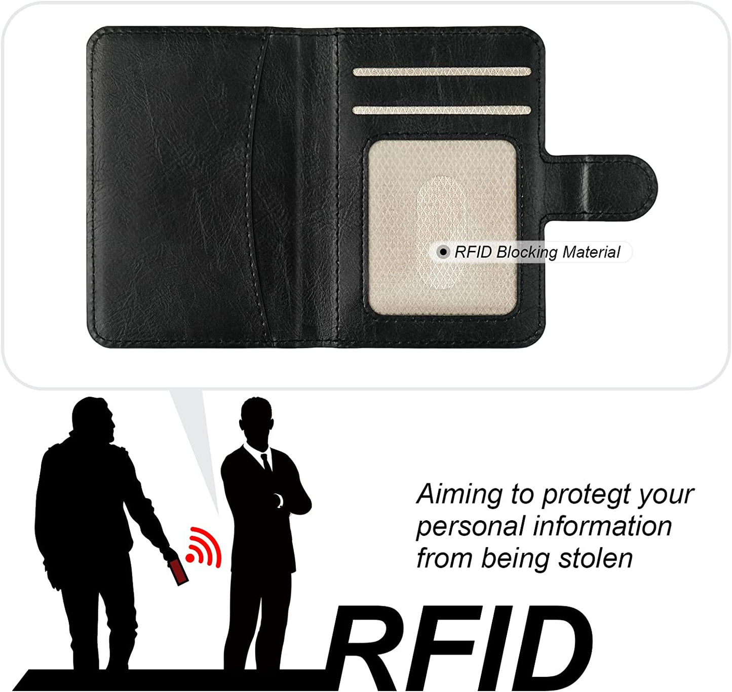 Bocasal Wallet Case for Iphone 14 Pro Compatible with Magsafe Magnetic RFID Blocking Detachable Premium PU Leather Flip Case with Card Slots Holder Kickstand Wireless Charging 6.1 Inch (Black)  Bocasal   