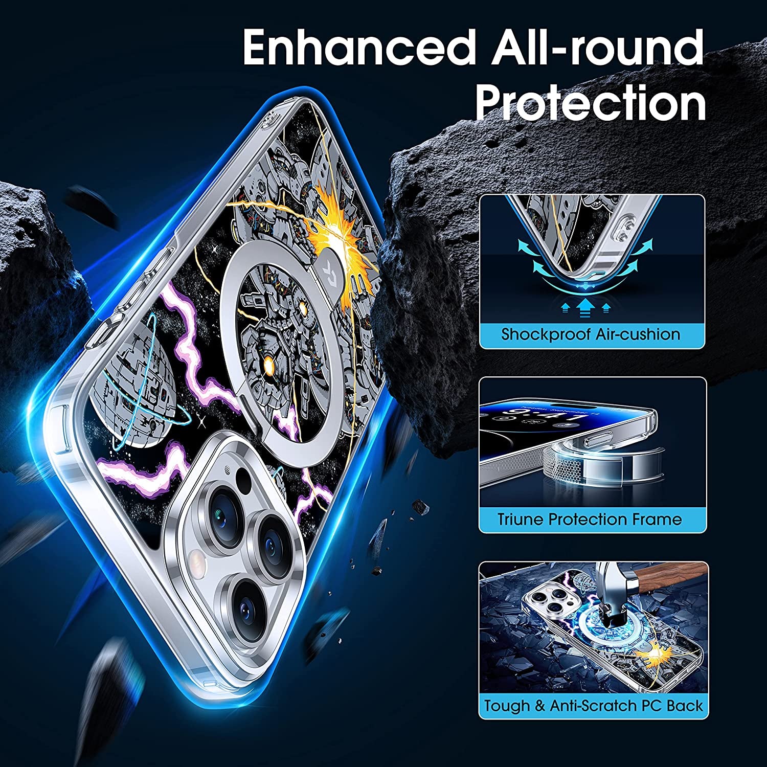 CASEKOO X ZHC Magnetic Crafts Series for Iphone 14 Pro Case with Invisible Stand [Compatible with Magsafe] [Non Yellowing] Shockproof Protective Slim Ring Holder for Women Men Phone Case 6.1 Inch 2022  CASEKOO   