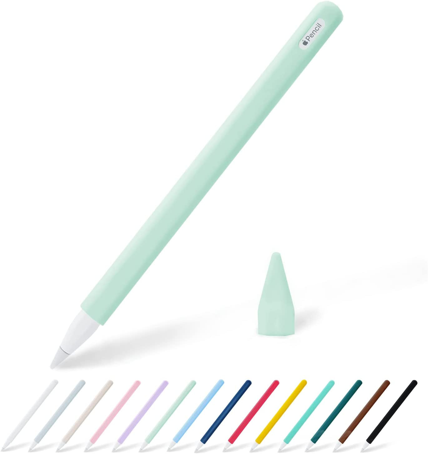 KELIFANG Silicone Case Sleeve Cover Compatible Apple Pencil 2Nd Generation, Cute Pink Protective Skin Holder Grip and Tip Cap Accessories Compatible Ipad Pro 11 12.9 Inch  KELIFANG Mint  