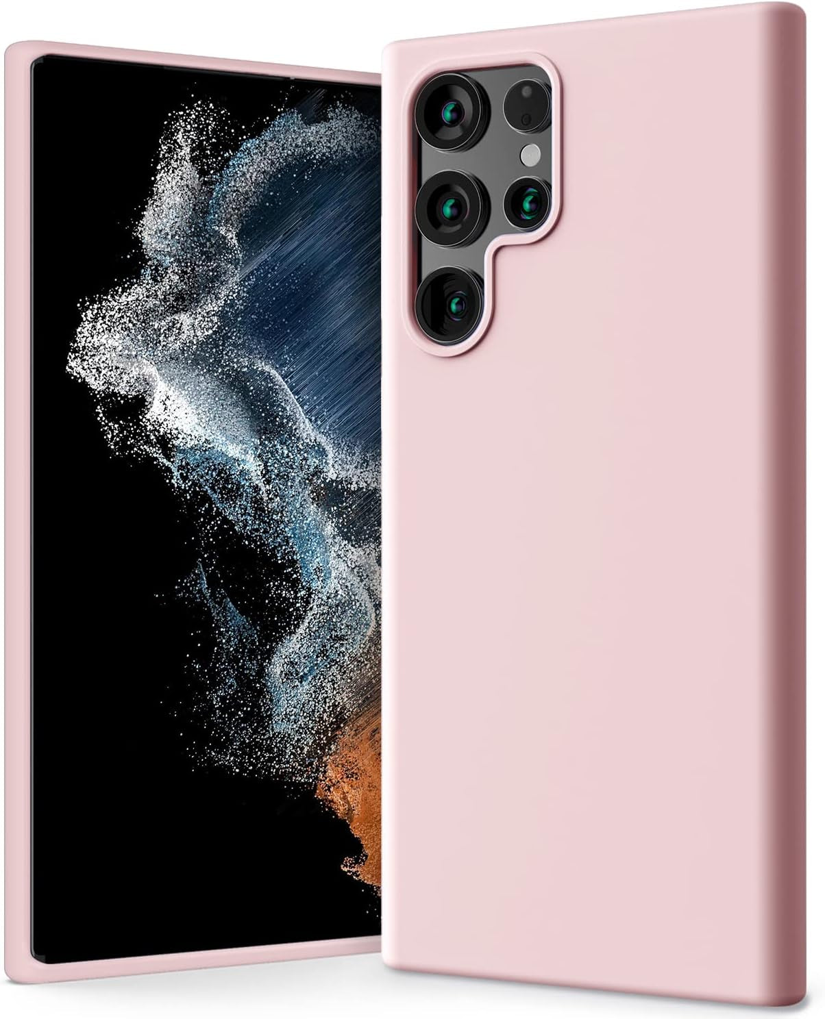 GOOSPERY Liquid Silicone Designed for Galaxy S22 Ultra Case (6.8 Inches) Silky-Soft Touch Full Body Protection Shockproof Cover Case with Soft Microfiber Lining - Red  GOOSPERY Pink  