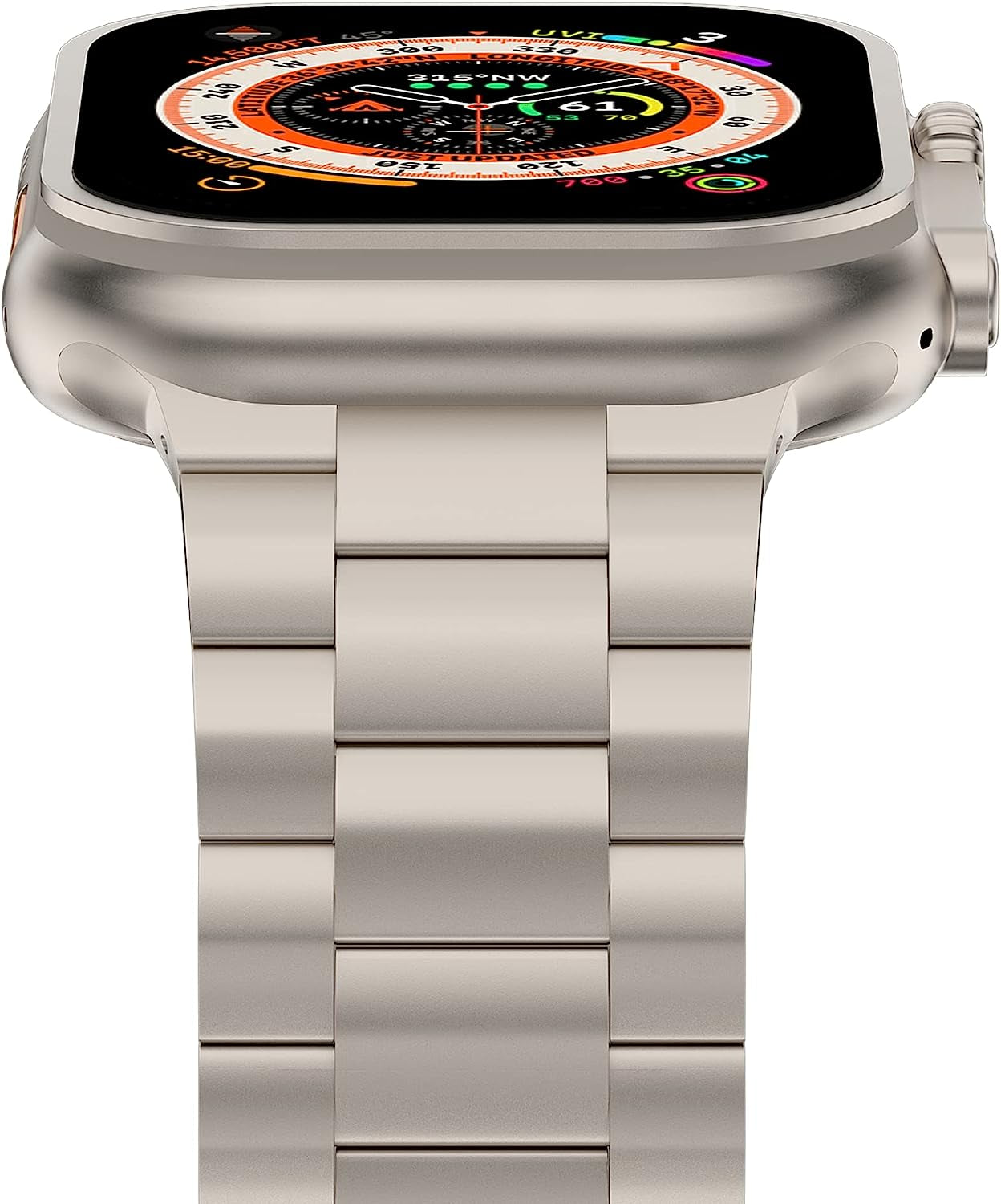 Wolait Titanium Band Compatible with Apple Watch Ultra Band 49Mm 45Mm 44Mm 42Mm, Genuine Titanium Iwatch Band with Double Button Clasp for Women Men  Wolait   