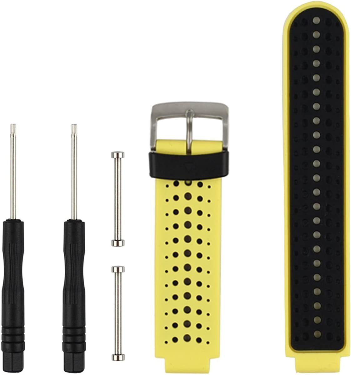 Replacement Smart Wrist Watch Accessory Band Strap for Garmin Forerunner 220/230/235/620/630/735Xt/235Lite, One Size  OLIVE INC. Yellow/ Black  