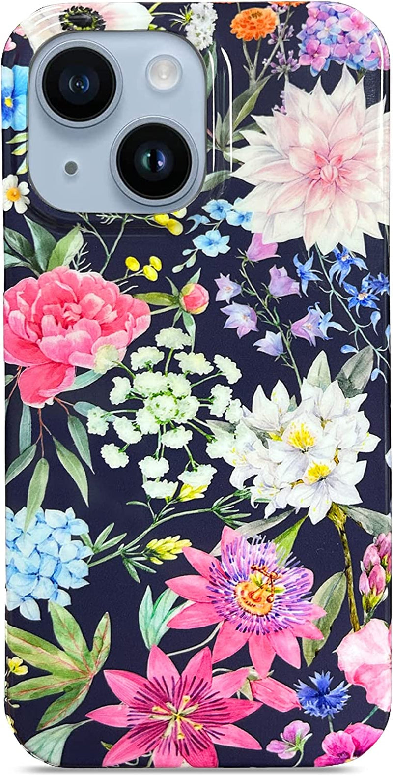 J.West Compatible with Iphone 14 Case Soft Shockproof Cute Floral Phone Protective Cover for Women, Garden Flower Pattern Design Slim Fit Anti-Scratch 6.1" Phone Case for Girl  J.west Red  