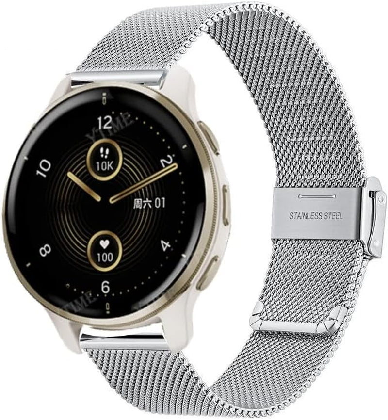 NDJQY for Garmin Vivoactive 3 4 4S Strap Milanese Metal Watch Band for Garmin Accessoires Forerunner 245/645 Venu 2 2S plus Bracelet  NDJQY   