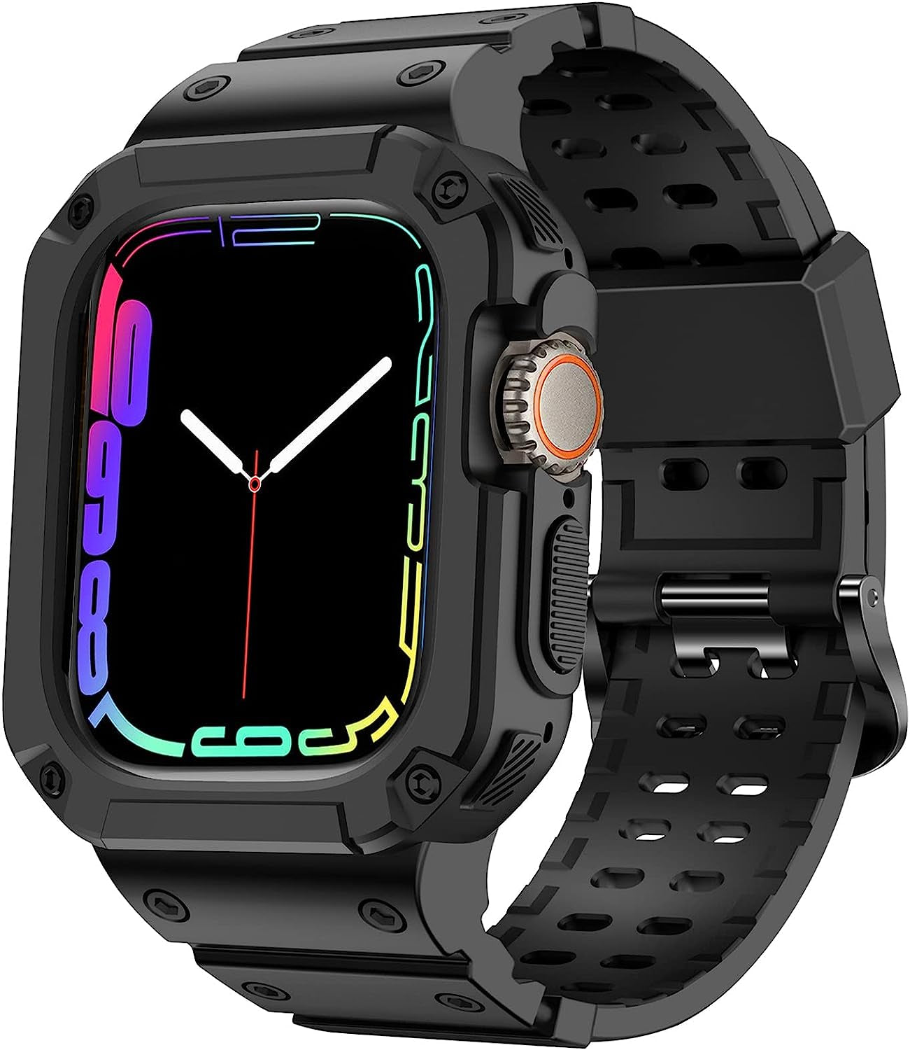 XYF Compatible for Apple Watch Ultra Band 49Mm 45Mm 44Mm 42Mm 41Mm 40Mm 38Mm with Case for Men Women, Shockproof Durable Sport Rugged Case Band for Iwatch SE Series 8 7 6 5 4 3 2 1  XYF   