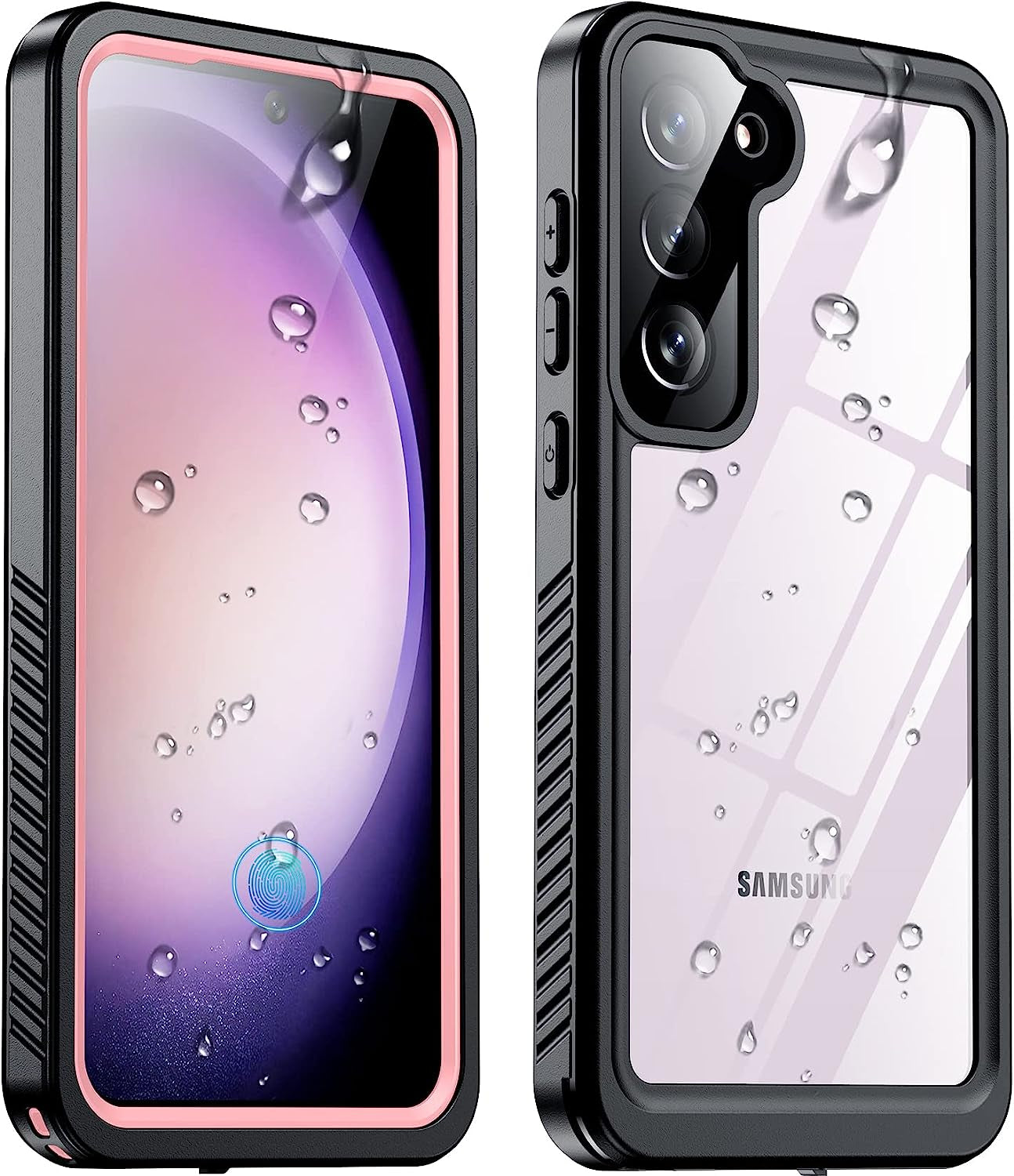 Temdan [Heavy Shockproof for Samsung Galaxy S22 Ultra Case,With 2 Pack [Soft Screen Protector + Camera Lens Protector] [Military Grade Drop Protection] Tough Rugged Full-Body Protection Phone Case Red  Temdan Pink Samsung Galaxy S23 