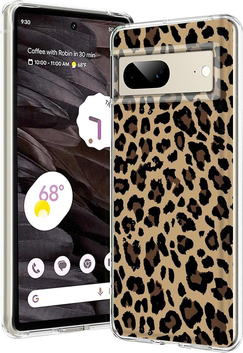 Compatible for Google Pixel 7A Case Silicone Clear TPU Cute Leopard Rose Flower Pattern Cartoons Design Ultra Thin Anti-Scratches Cases Shockproof Bumper Cover Case for Google Pixel 7A 5G (A-Leopard)  Gxmeuie B-Brown  