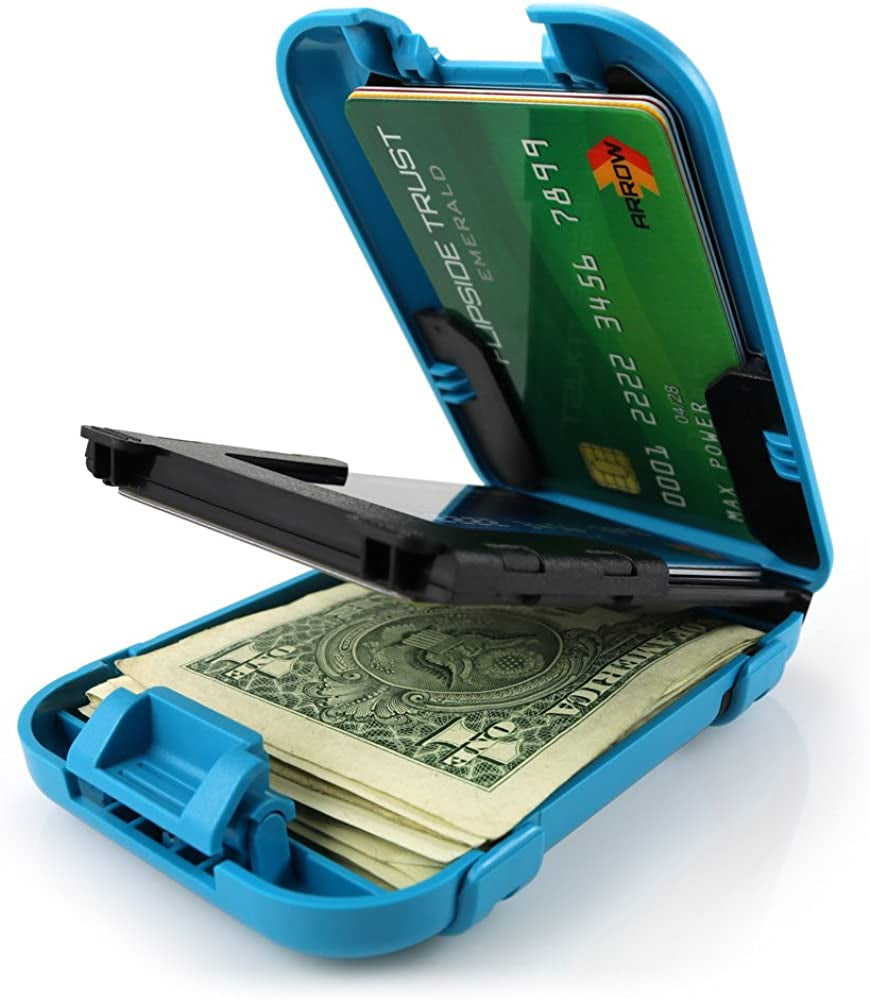 Flipside Wallets Flipside 4 RFID Blocking Wallet for Men with Removable Money Clip - Slim, Secure and Crush Resistant  Flipside Impulse Blue  